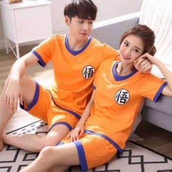 Dragon Ball Z Goku Homewear Family Matching Lover Couple Anime Cosplay Casual T Shirt Shorts Suit Set 2019 Adult Home Wear
