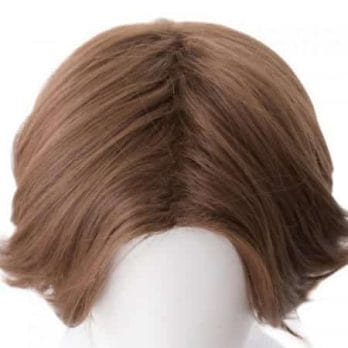 Overwatch Jesse Mccree Cosplay Wig 30cm Short Curly Heat Resistant Synthetic Hair Centre Parting OW Game Costume Party Wig Brown 5