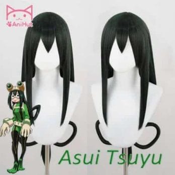AniHut Asui Tsuyu Wig Boku No Hero Academia Cosplay Wig Anime My Hero Academia Cosplay Hair Synthetic Green Wigs Asui Tsuyu