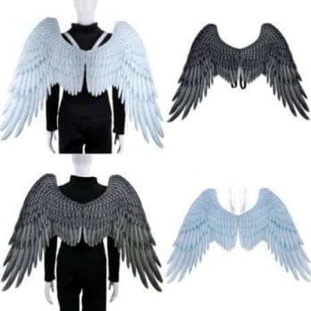 Halloween 3D Angel Wings Mardi Gras Theme Party Cosplay Wings For Children Adult Big Large Black Wings Devil Costume 3