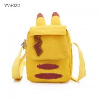 Cartoon Pocket Monster Pokemon Pikachu Messenger Crossbody Bags Women Mini Handbags Shoulder Bag for Girls with Cute Ears Tail