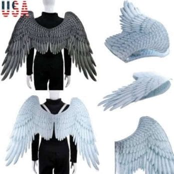 Halloween 3D Angel Wings Mardi Gras Theme Party Cosplay Wings For Children Adult Big Large Black Wings Devil Costume 1