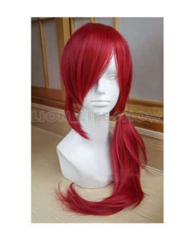Red Xayah Wig in Ear Shape with Braid 2