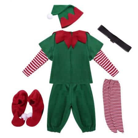 Grünes Weihnacht Elfen Kostüm für Kinder 4