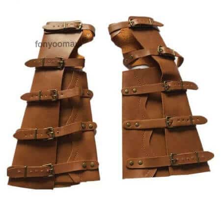 Medieval leather bracers with buckles 36
