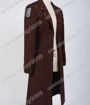 Attack on Titan Shingeki no Kyojin Eren Jaeger Rivaille Cosplay Costume Long Coat Jacket Cape 3