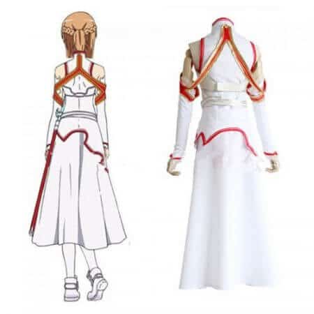 Sword Art Online Asuna Yuuki Cosplay Costumes with Wig 6