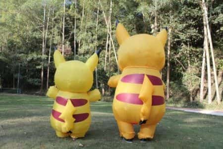 Aufblasbares Pikachu Kostüm für Kinder und Erwachsene 38