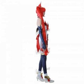 cos Jinx Cosplay Costume Women Red Shorts Headwear 2