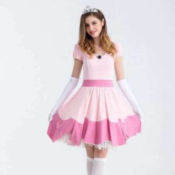 Deluxe Adult Princess Peach Costume Women Princess Peach Super Mario Bros Party Cosplay Costumes Halloween Costumes 2
