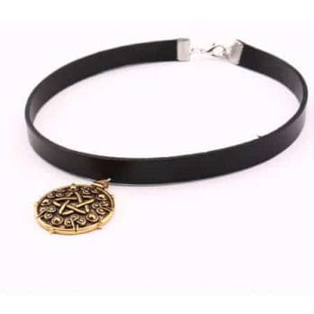 Yennefer Medallion Pendant Black Leather Choker Necklace Wizard 3 Wild Hunt Game Cosplay Gothic Necklace Women Jewelry 3