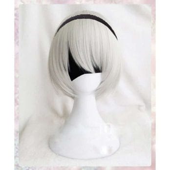 High quality YoRHa No.2 Type B 2BYoRH 2A 9S 2B wig Cosplay Wig NieR:Automata Costume Play Wigs Costumes Hair +Wig Cap 1