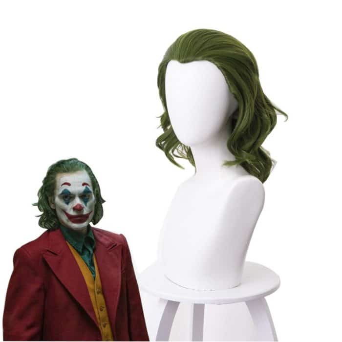 Joker Wig Movie Pennywise Joaquin Phoenix Arthur Fleck Clown Batman Cosplay Curly Green Synthetic Hair Wig with Free Wig Cap 3