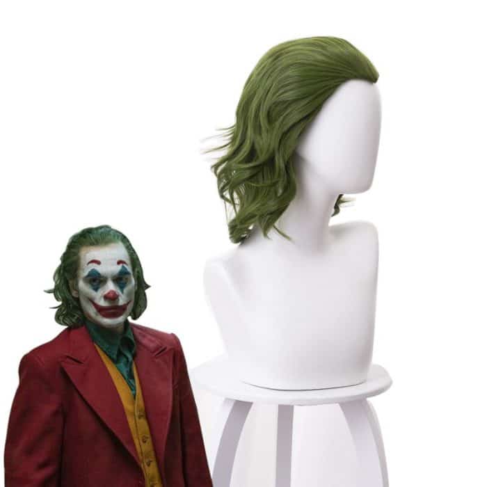Joker Wig Movie Pennywise Joaquin Phoenix Arthur Fleck Clown Batman Cosplay Curly Green Synthetic Hair Wig with Free Wig Cap 2
