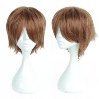 Anime Death Note Yagami Light Cos Wig Short Brown Heat Resistant Hair Pelucas Cosplay Costume Wigs + Wig Cap 1