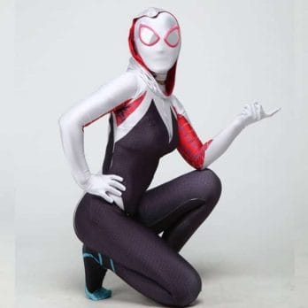 DIOCOS Spider Gwen Stacy Cosplay Costumes 3D Print Adult Kids Jumpsuits for Halloween Party 3