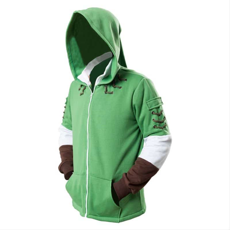 The Legend Of Zelda Hoodies Lind Green Hooded Zip-up Sweatshirt Cotton Long Sleeve Coat Cosplay Costume New Arrival 5