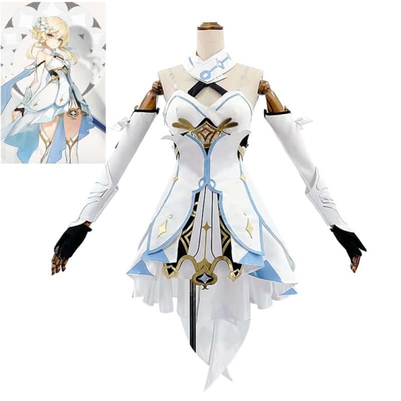 Genshin Impact cosplay 2020 New Game Project Cosplay Costume Anime Traveler Dress Belt Gloves Accessories Set Women Clothes S-XL 1