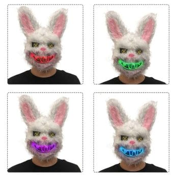 Bunny Rabbit Mask Halloween Party Plush Bunny Creepy Scary Mask Halloween Horror Mask Fancy Dress Decor Cosplay New Arrivals 3