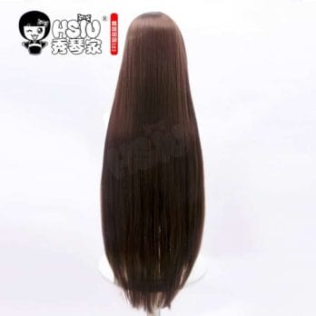 HSIU game Genshin Impact cosplay Amber wig dark brown long hair + Free brand wig net 4
