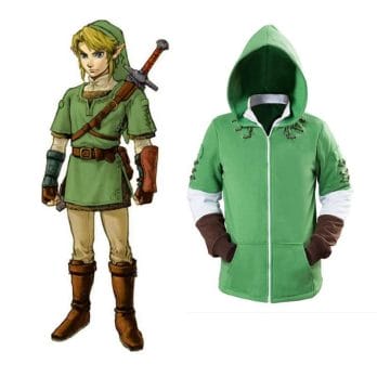 The Legend of Zelda Hoodies Lind Green Hooded Zip-up Sweatshirt Cotton Long Sleeve Coat Cosplay Costume New Arrival 1