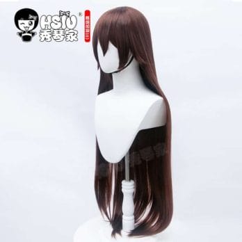 HSIU game Genshin Impact cosplay Amber wig dark brown long hair + Free brand wig net 3