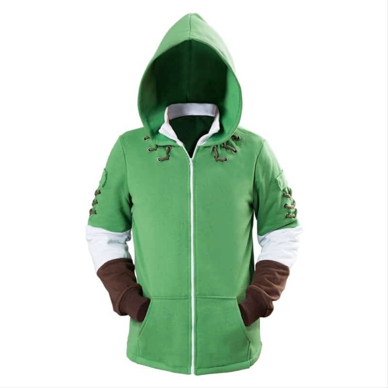 The Legend of Zelda Hoodies Lind Green Hooded Zip-up Sweatshirt Cotton Long Sleeve Coat Cosplay Costume New Arrival 2