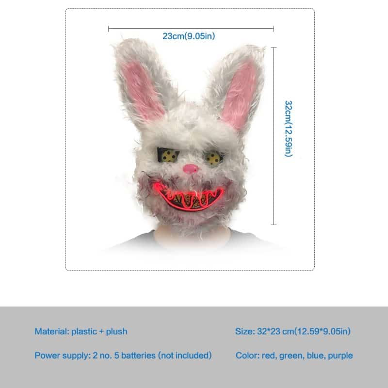 Bunny Rabbit Mask Halloween Party Plush Bunny Creepy Scary Mask Halloween Horror Mask Fancy Dress Decor Cosplay New Arrivals 4