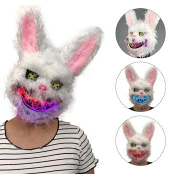 Bunny Rabbit Mask Halloween Party Plush Bunny Creepy Scary Mask Halloween Horror Mask Fancy Dress Decor Cosplay New Arrivals 1