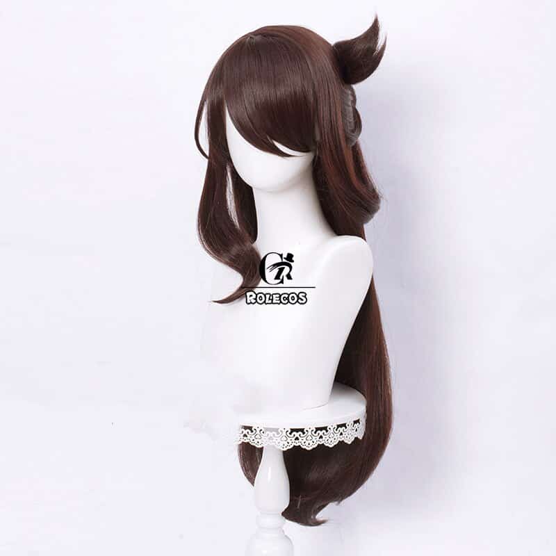 ROLECOS Game Genshin Impact Cosplay Wig Beidou Cosplay Long Wig 80cm Women Brown Hair Headwear Heat Resistant Synthetic Hair 2