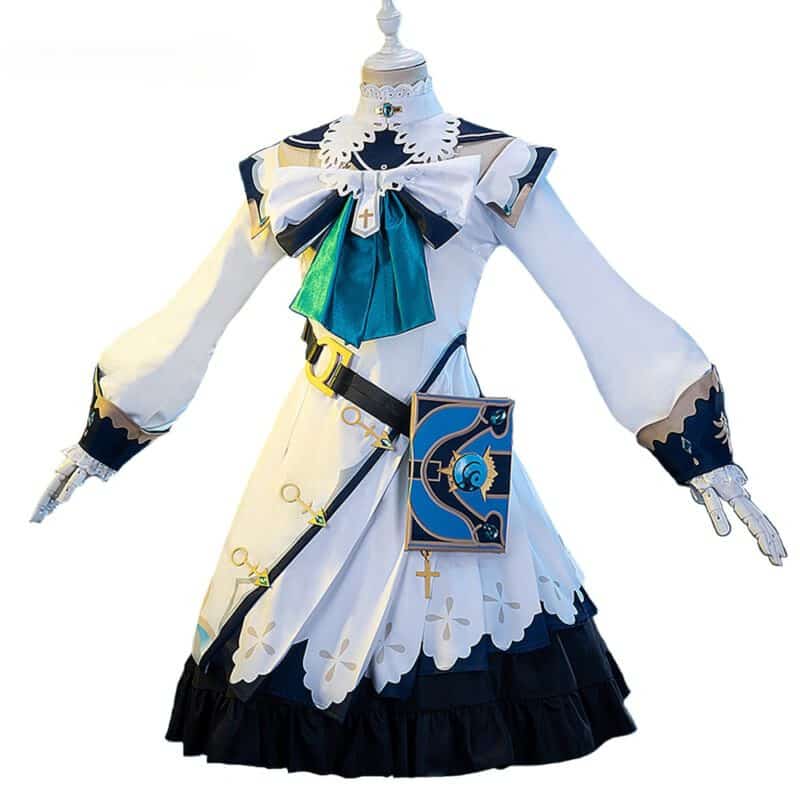 VEVEFHUANG Kосплей Genshin Impact Barbara Cosplay Costume Uniform Outfit Women Party Princess Dress Game Halloween Xmas Carnival 1