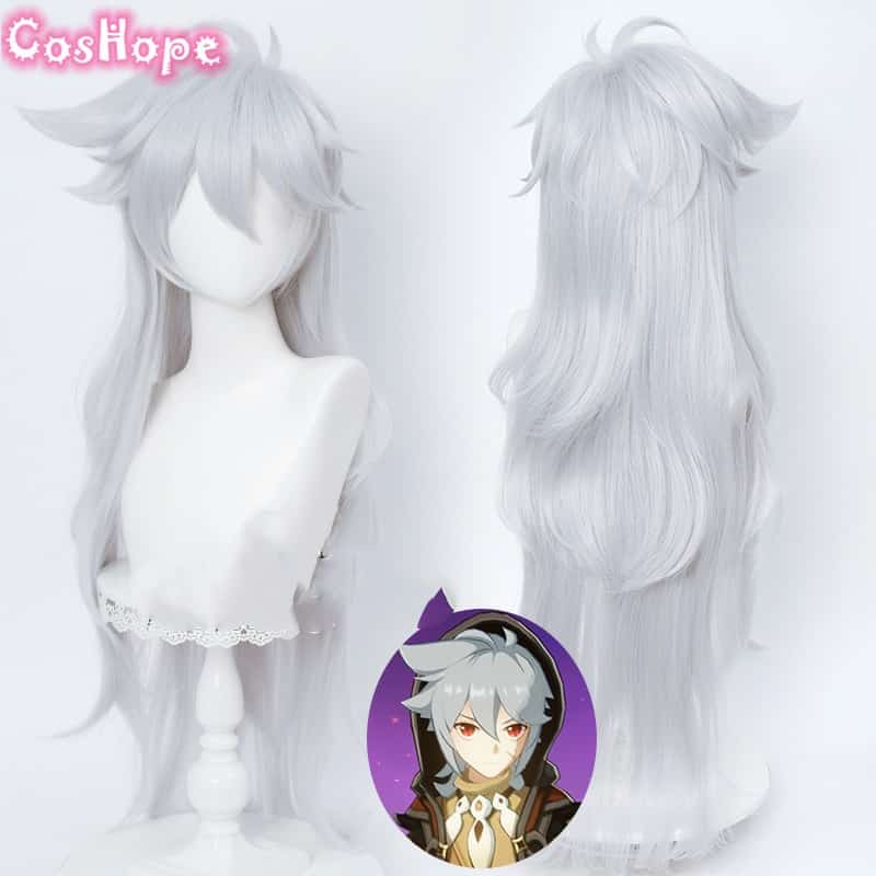 Genshin Impact Razor Cosplay Synthetic Wig - Silver Grey Costume Wigs for Halloween, Christmas, Parties 1