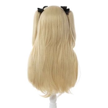 L-email wig Genshin Impact Fischl Cosplay Wig Long Light Blonde Wigs with Ponytails Heat Resistant Synthetic Hair Game Halloween 3
