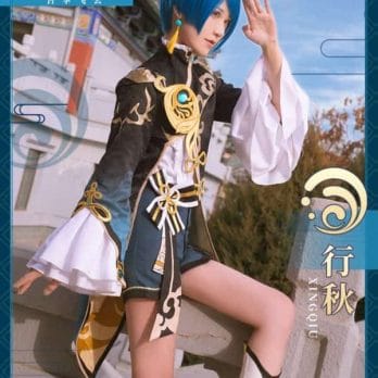 Anime Genshin Impact XingQiu Cosplay Costume Ver. Battle Game Suit Uniform XING QIU Halloween Costumes For Women Men 2021 New 2