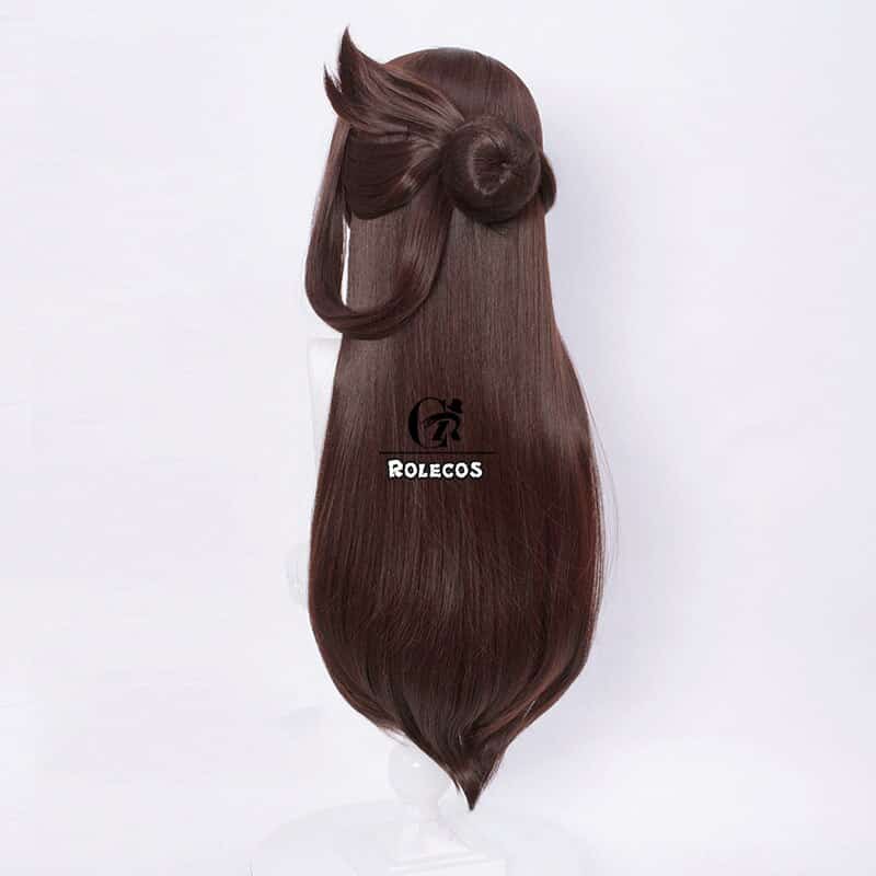 ROLECOS Game Genshin Impact Cosplay Wig Beidou Cosplay Long Wig 80cm Women Brown Hair Headwear Heat Resistant Synthetic Hair 3