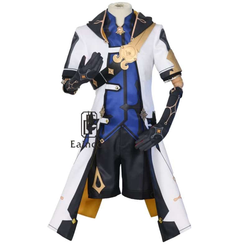 Game Genshin Impact Albedo Cosplay Costume Wigs Anime Uniforms Halloween Carnival Outfits Custom Made Men Costumes 2