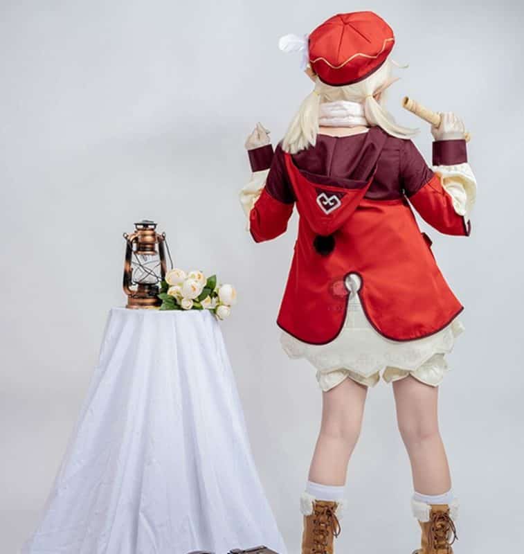Genshin Impact Cosplay Costume Klee Cosplay Costume Women Red Costume Cute Girl Halloween Dress Pants Glove Hat Full Set 4