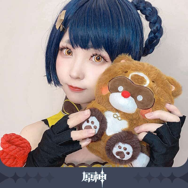 Anime Game Genshin Impact Lovely Xiangling Caramel Crispy Rice Plush Stuffed Dolls Cartoon Pillow Toy Cosplay Xmas Gift 16 5