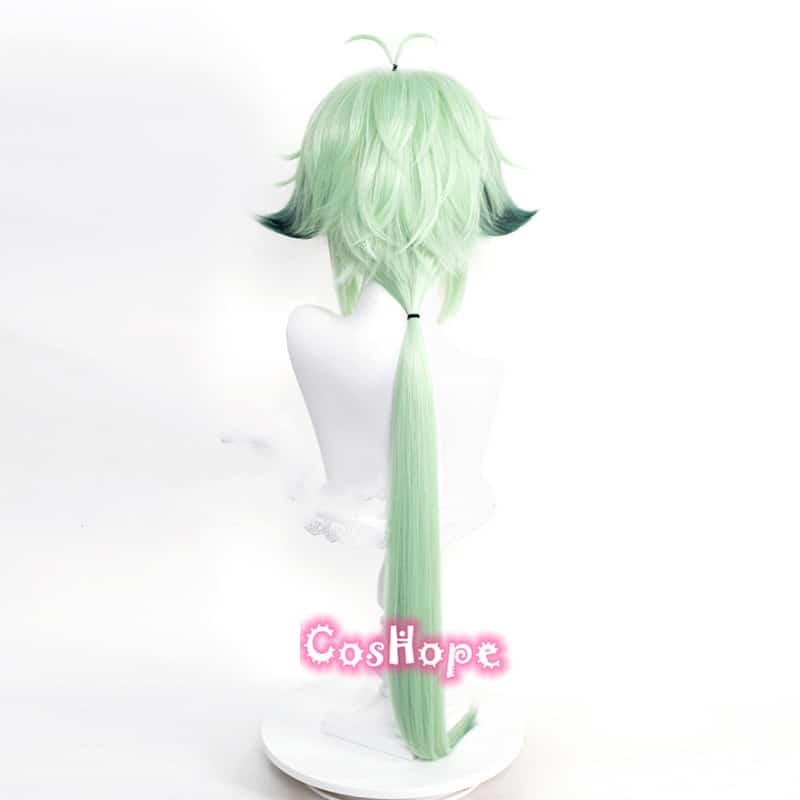 Genshin Impact Sucrose Cosplay 85cm Long Wig Green Apple Wig Cosplay Anime Cosplay Wigs Heat Resistant Synthetic Wigs Halloween 4
