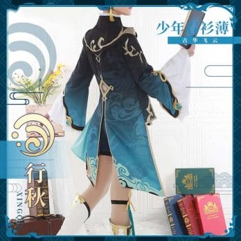 Anime Genshin Impact XingQiu Cosplay Costume Ver. Battle Game Suit Uniform XING QIU Halloween Costumes For Women Men 2021 New 4