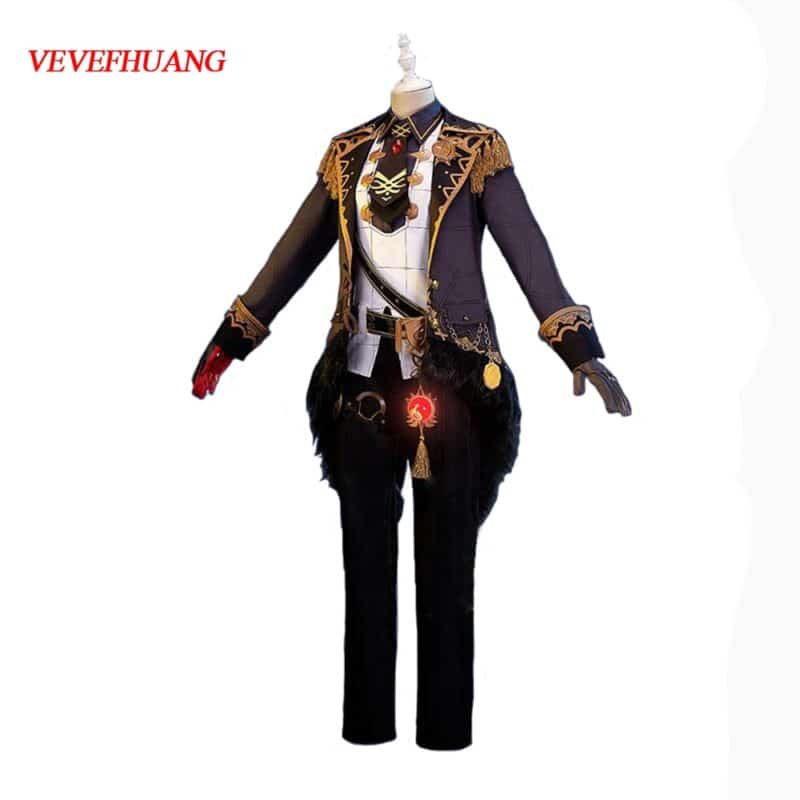VEVEFHUANG Kосплей Genshin Impact Diluc Cosplay Costume Adult Mens Uniform Outfit Party Game Halloween Xmas Carnival Full Set 1