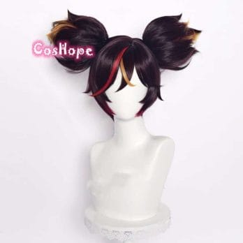 Genshin Impact Cosplay Xinyan 30cm Wig Brown Gradient Wig Cosplay Anime Wigs Heat Resistant Synthetic Wigs Halloween 2