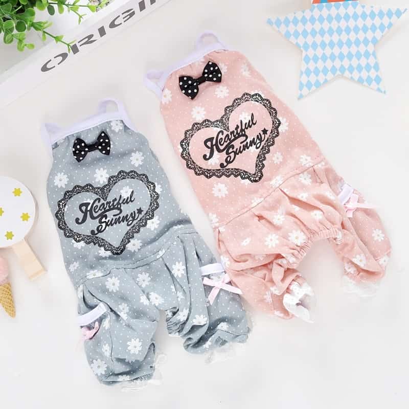 Designer Pet Clothing For Dog Animal Newest Lace Floral Yorkshire Chihuahua Summer Cooling Costume Overall For Puppy Cat Goods 1