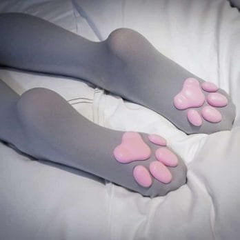 2021 Over Knee Kawaii 3D Cat Pad Kitty Paw Socks Girl Lolita Cosplay Velvet Leggings Thigh High Long Stockings Cat Claw Socks 6