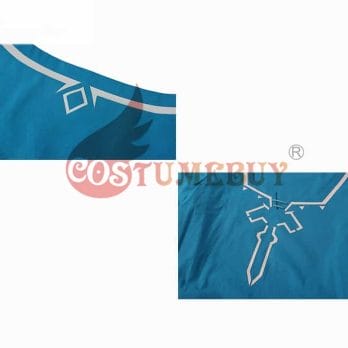 CostumeBuy Zelda shirt Breath of Wild Link blue T shirt Men cosplay Costume Blue T-Shirt Tees Cloak Halloween Unisex 6