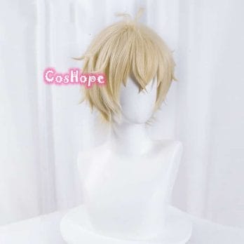 Mikaela Hyakuya Cosplay Seraph Of The End Cosplay Short Light Blonde Wig Cosplay Anime Cosplay Wigs Heat Resistant Synthetic Wigs 3