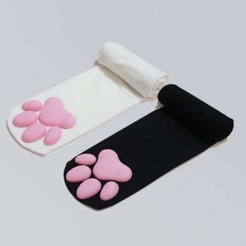 2021 Over Knee Kawaii 3D Cat Pad Kitty Paw Socks Girl Lolita Cosplay Velvet Leggings Thigh High Long Stockings Cat Claw Socks 1