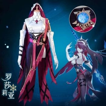 Genshin Impact Rosaria Cosplay Costume Game Suit Dress Uniform Anime Halloween Costumes For Women Outfit 3