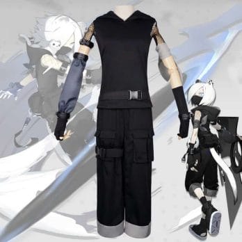 ShiraYuki Costumes Arknights anime man woman cosplay High-quality fashion costume set Top + Pants + Gloves + Waist Pack + Sleeve 2