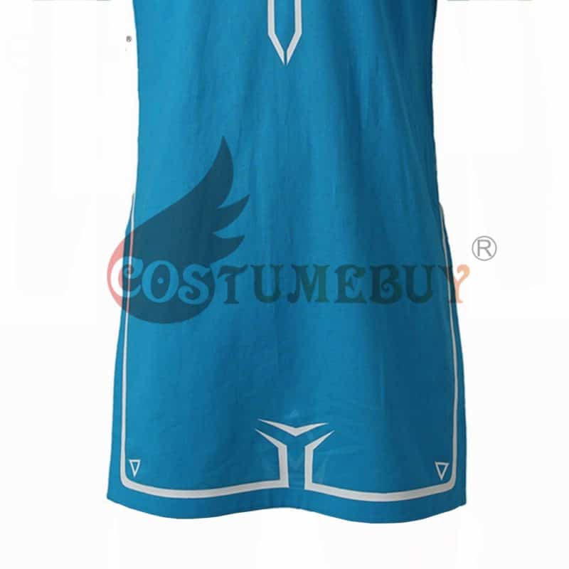 CostumeBuy Zelda shirt Breath of Wild Link blue T shirt Men cosplay Costume Blue T-Shirt Tees Cloak Halloween Unisex 5